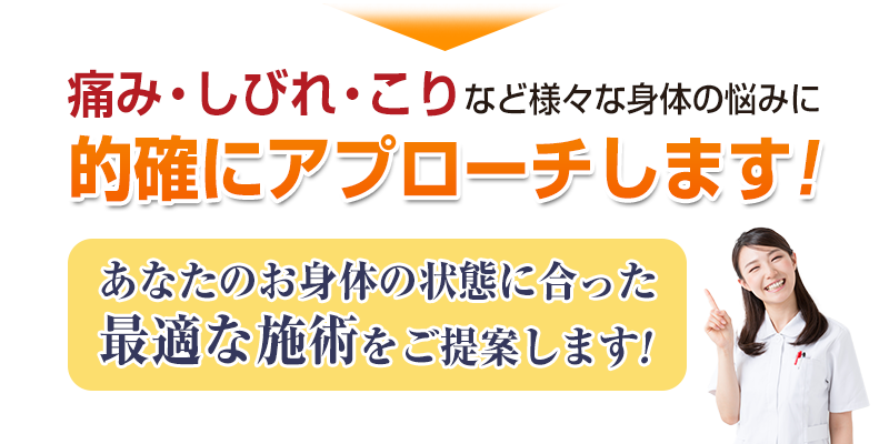 身体の悩みにアプローチ